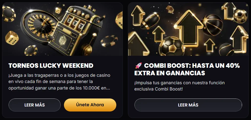 Lucky Block Casino torneos de fin de semana y promoción Combi Boost